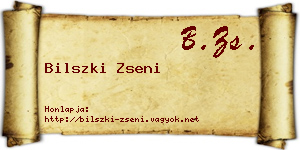 Bilszki Zseni névjegykártya